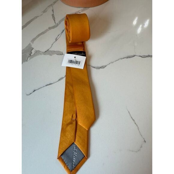 Jacob Anderson Solid Tie - Orange Size One Size - Picture 9 of 10